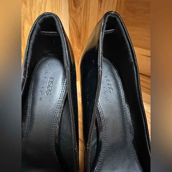ASOS DESIGN Paphos pointed high heeled stiletto pumps in black patent NWT - Picture 6 of 11